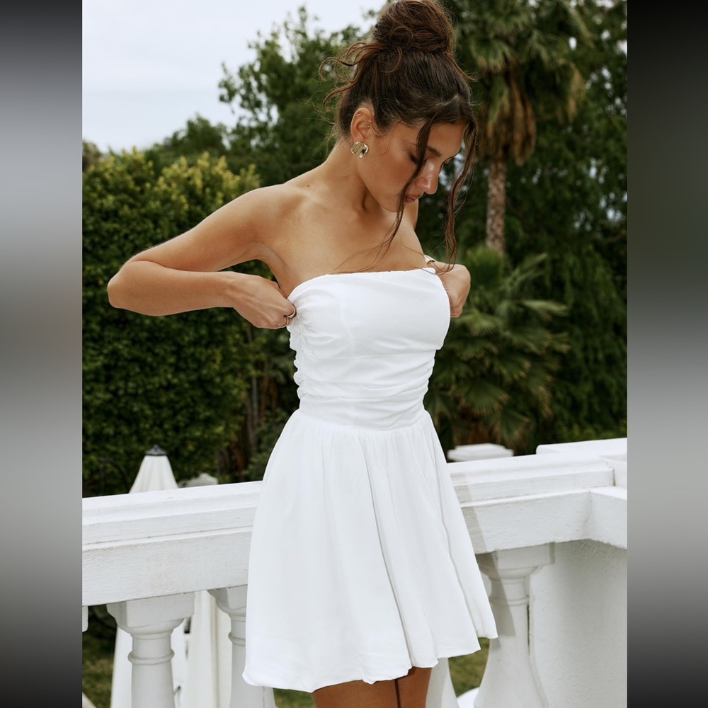 Princess Polly Rashida Strapless White Mini Dress